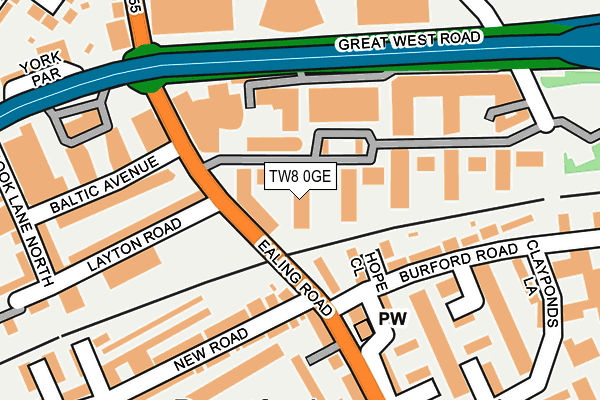 TW8 0GE map - OS OpenMap – Local (Ordnance Survey)
