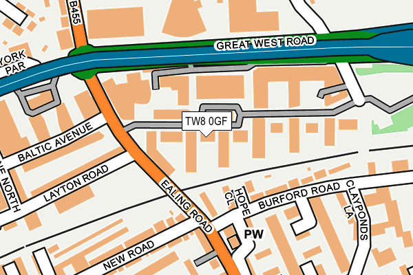 TW8 0GF map - OS OpenMap – Local (Ordnance Survey)