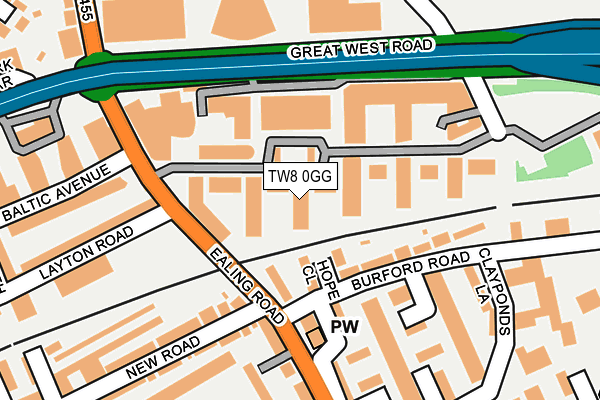 TW8 0GG map - OS OpenMap – Local (Ordnance Survey)