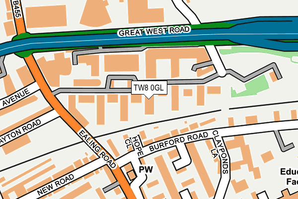 TW8 0GL map - OS OpenMap – Local (Ordnance Survey)
