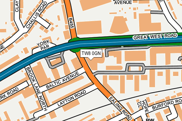 TW8 0GN map - OS OpenMap – Local (Ordnance Survey)