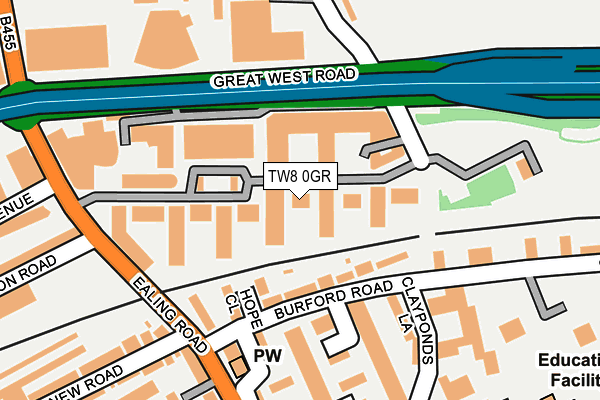 TW8 0GR map - OS OpenMap – Local (Ordnance Survey)