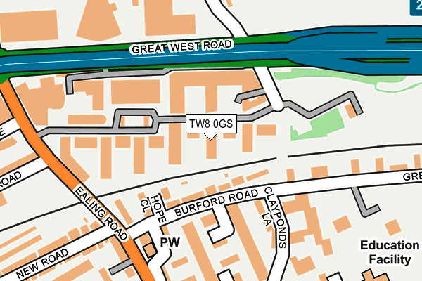TW8 0GS map - OS OpenMap – Local (Ordnance Survey)