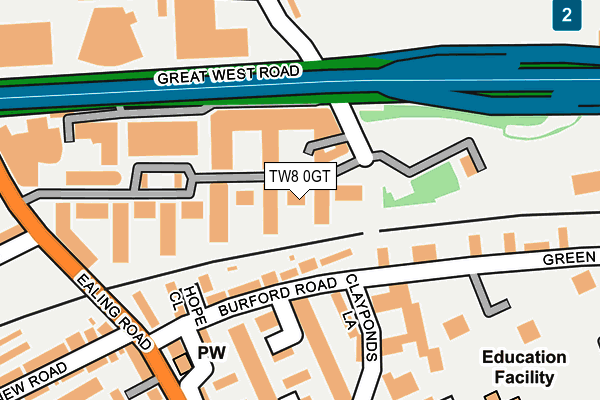 TW8 0GT map - OS OpenMap – Local (Ordnance Survey)