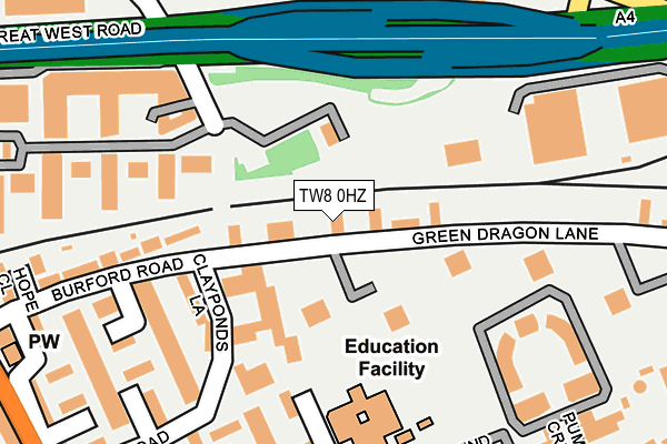 TW8 0HZ map - OS OpenMap – Local (Ordnance Survey)
