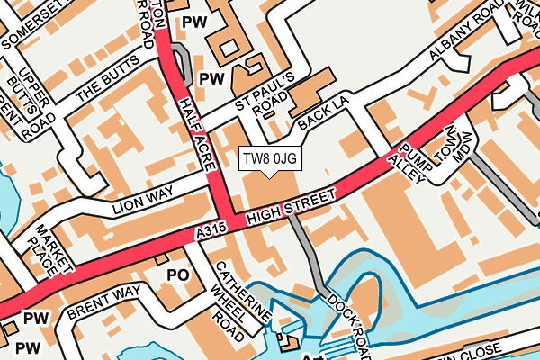 TW8 0JG map - OS OpenMap – Local (Ordnance Survey)