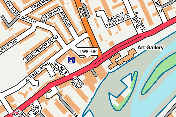 TW8 0JP map - OS OpenMap – Local (Ordnance Survey)