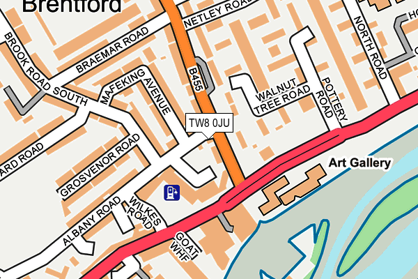 TW8 0JU map - OS OpenMap – Local (Ordnance Survey)