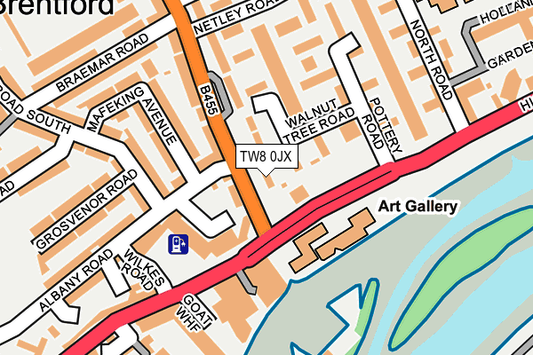 TW8 0JX map - OS OpenMap – Local (Ordnance Survey)