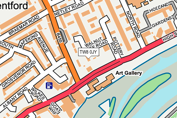 TW8 0JY map - OS OpenMap – Local (Ordnance Survey)