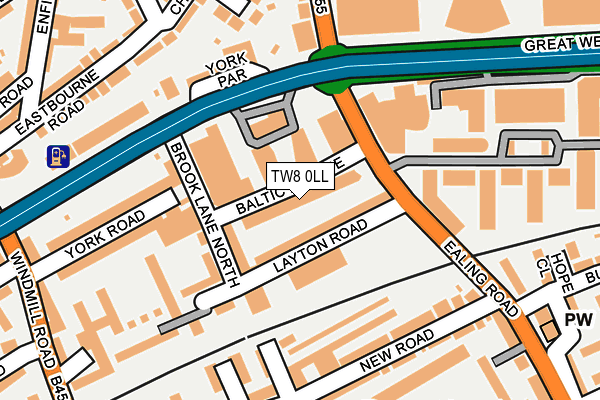 TW8 0LL map - OS OpenMap – Local (Ordnance Survey)