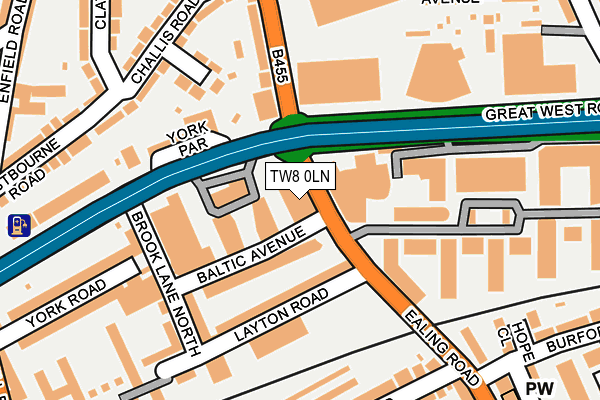 TW8 0LN map - OS OpenMap – Local (Ordnance Survey)