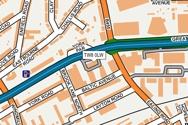 TW8 0LW map - OS OpenMap – Local (Ordnance Survey)