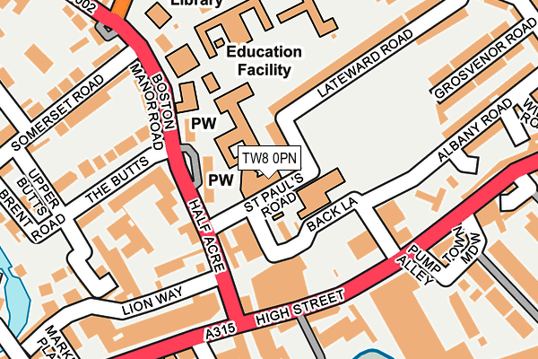 TW8 0PN map - OS OpenMap – Local (Ordnance Survey)