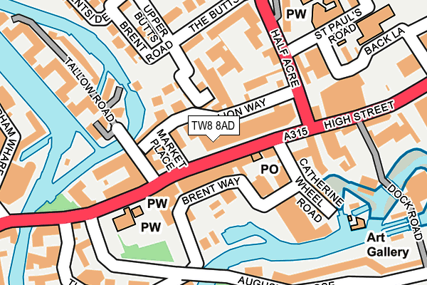 TW8 8AD map - OS OpenMap – Local (Ordnance Survey)