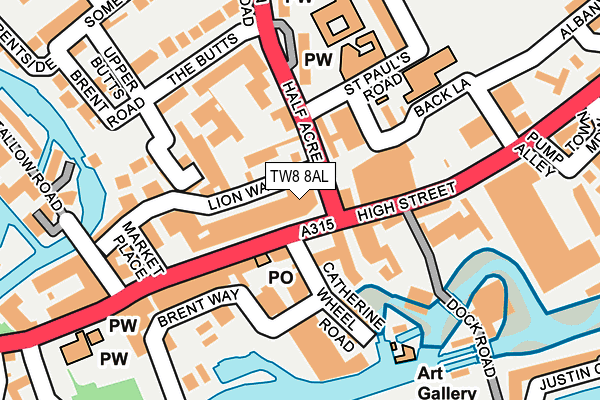 TW8 8AL map - OS OpenMap – Local (Ordnance Survey)