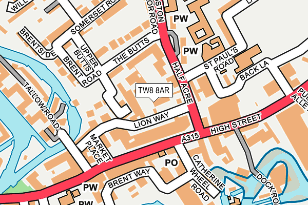 TW8 8AR map - OS OpenMap – Local (Ordnance Survey)