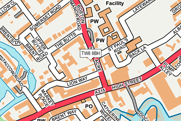 TW8 8BH map - OS OpenMap – Local (Ordnance Survey)