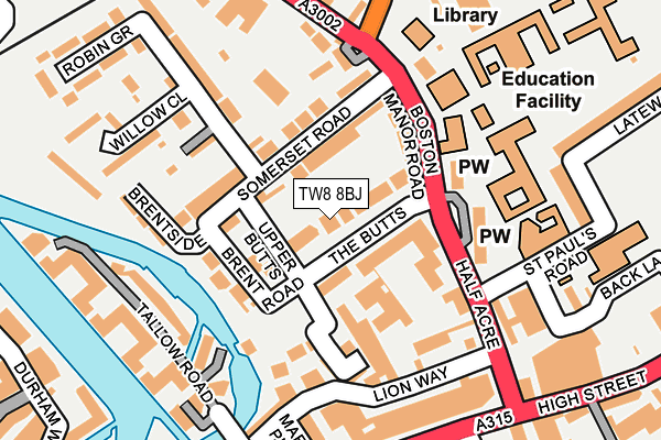 TW8 8BJ map - OS OpenMap – Local (Ordnance Survey)