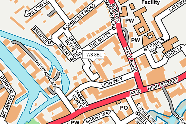 TW8 8BL map - OS OpenMap – Local (Ordnance Survey)