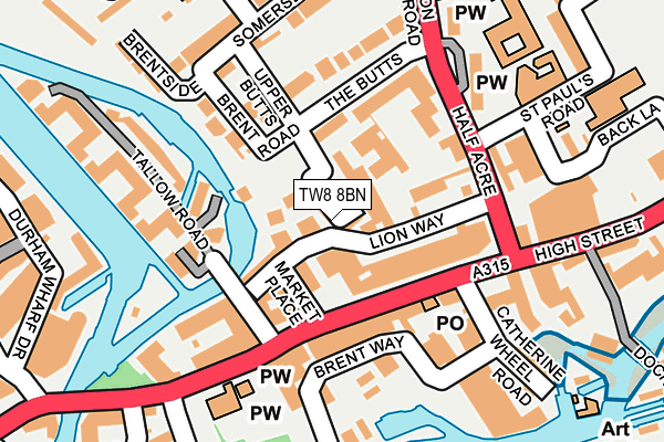 TW8 8BN map - OS OpenMap – Local (Ordnance Survey)
