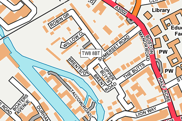 TW8 8BT map - OS OpenMap – Local (Ordnance Survey)