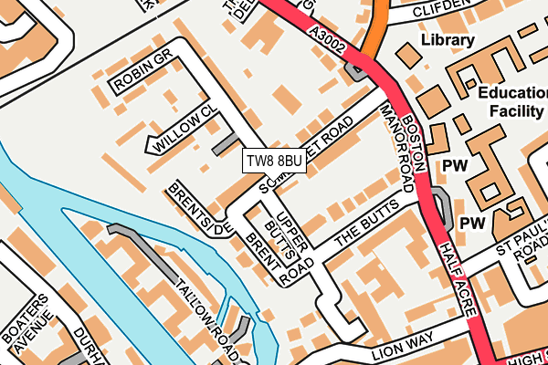 TW8 8BU map - OS OpenMap – Local (Ordnance Survey)