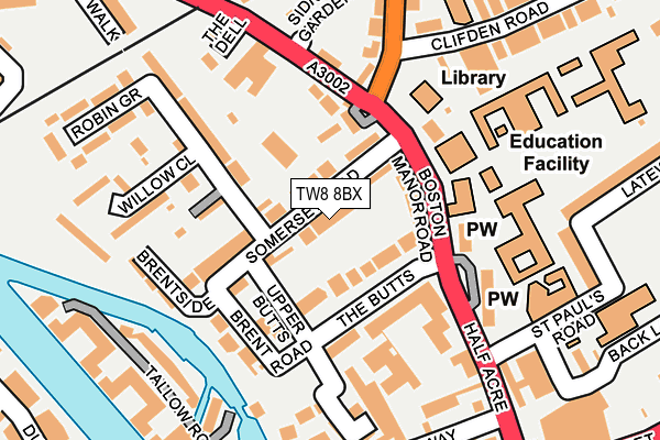 TW8 8BX map - OS OpenMap – Local (Ordnance Survey)
