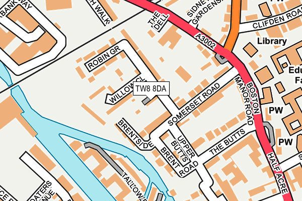 TW8 8DA map - OS OpenMap – Local (Ordnance Survey)