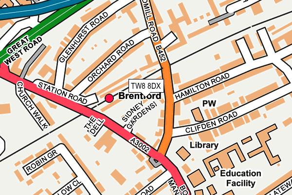 TW8 8DX map - OS OpenMap – Local (Ordnance Survey)