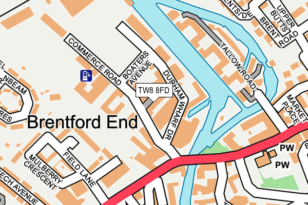 TW8 8FD map - OS OpenMap – Local (Ordnance Survey)