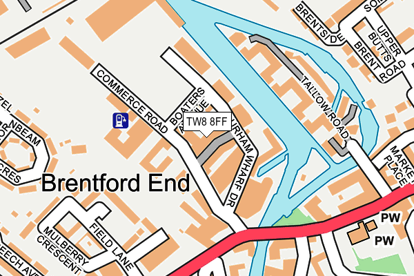TW8 8FF map - OS OpenMap – Local (Ordnance Survey)