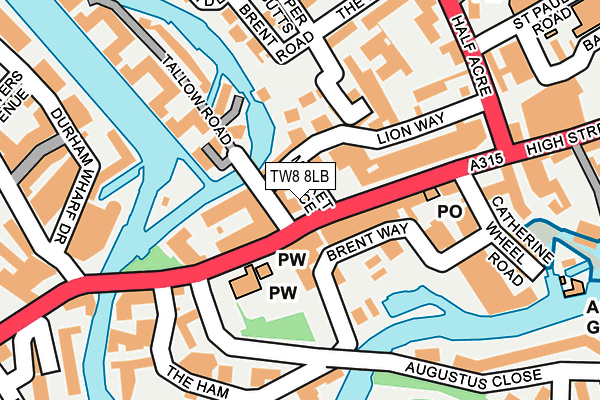 TW8 8LB map - OS OpenMap – Local (Ordnance Survey)
