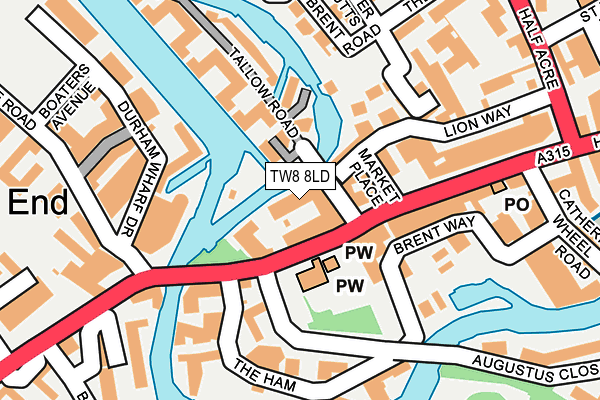 TW8 8LD map - OS OpenMap – Local (Ordnance Survey)