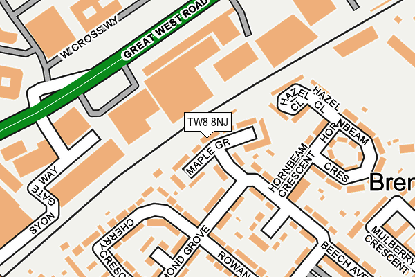 TW8 8NJ map - OS OpenMap – Local (Ordnance Survey)