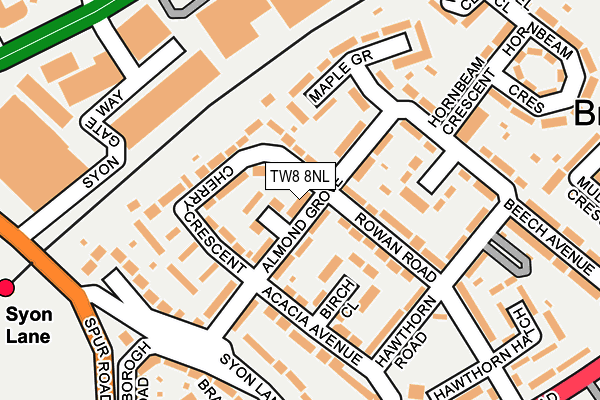 TW8 8NL map - OS OpenMap – Local (Ordnance Survey)