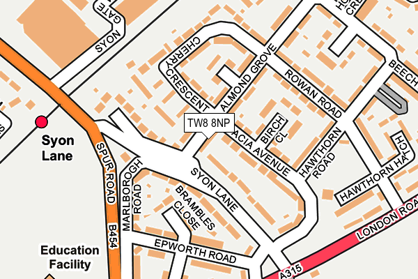 TW8 8NP map - OS OpenMap – Local (Ordnance Survey)