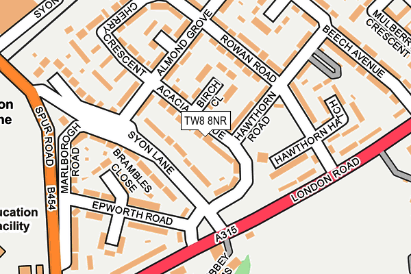 TW8 8NR map - OS OpenMap – Local (Ordnance Survey)