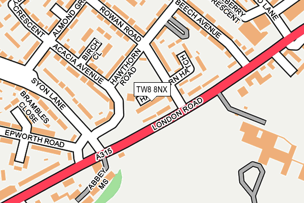 TW8 8NX map - OS OpenMap – Local (Ordnance Survey)