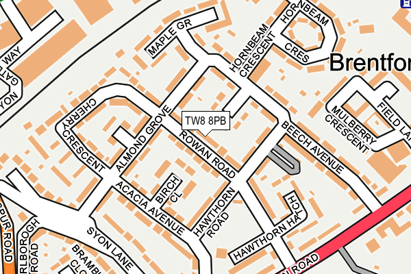 TW8 8PB map - OS OpenMap – Local (Ordnance Survey)