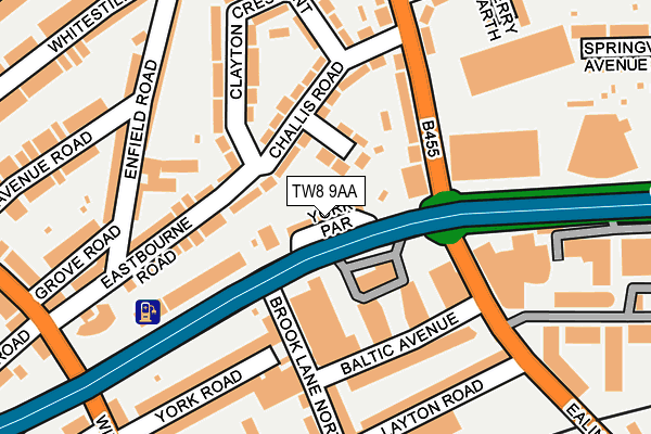 TW8 9AA map - OS OpenMap – Local (Ordnance Survey)