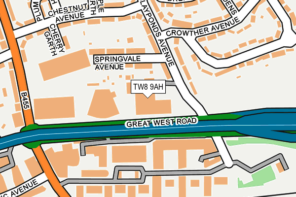 TW8 9AH map - OS OpenMap – Local (Ordnance Survey)