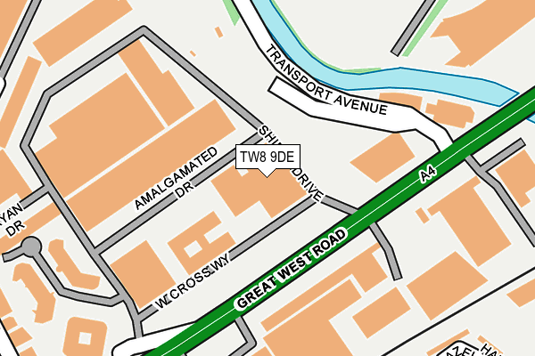 TW8 9DE map - OS OpenMap – Local (Ordnance Survey)