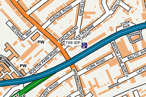 TW8 9DP map - OS OpenMap – Local (Ordnance Survey)