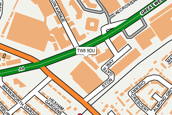 TW8 9DU map - OS OpenMap – Local (Ordnance Survey)