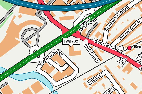 TW8 9DX map - OS OpenMap – Local (Ordnance Survey)