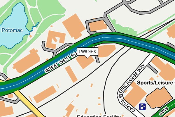 TW8 9FX map - OS OpenMap – Local (Ordnance Survey)