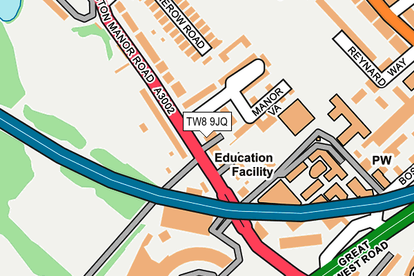 TW8 9JQ map - OS OpenMap – Local (Ordnance Survey)