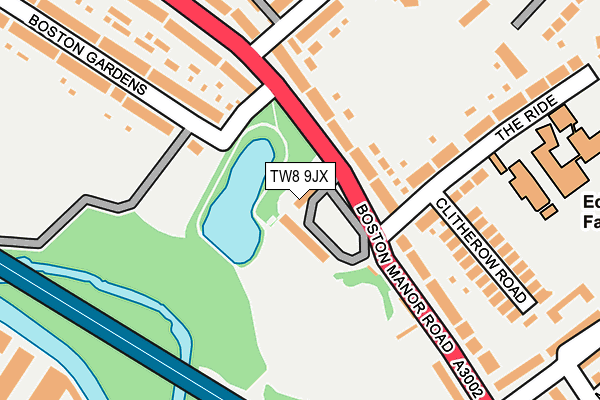 TW8 9JX map - OS OpenMap – Local (Ordnance Survey)