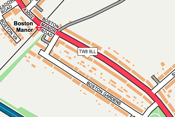 TW8 9LL map - OS OpenMap – Local (Ordnance Survey)